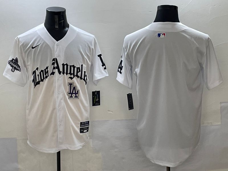Men Los Angeles Dodgers Blank White Five generations Joint Name 2025 Nike MLB Jersey style 40